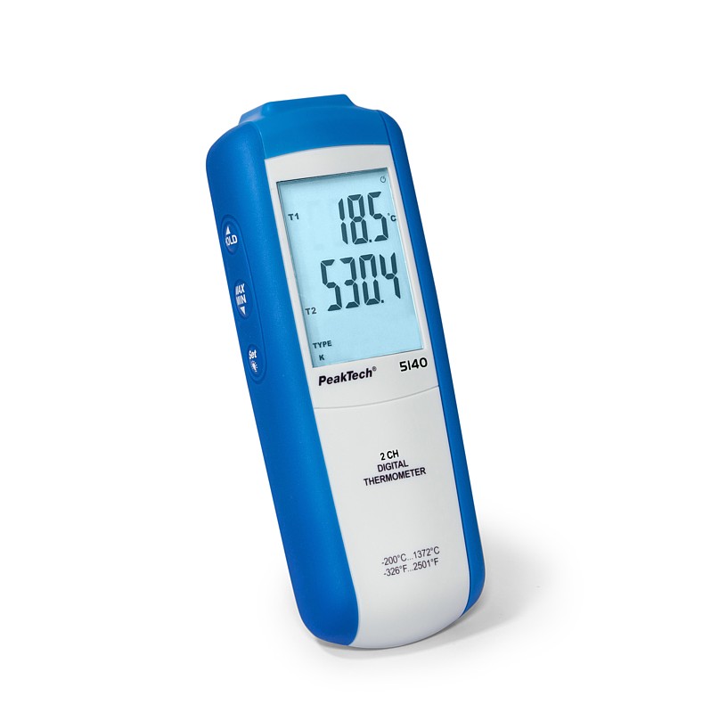 PeakTech® 5140 Termómetro Digital 2 canales, -200...+1372ºC