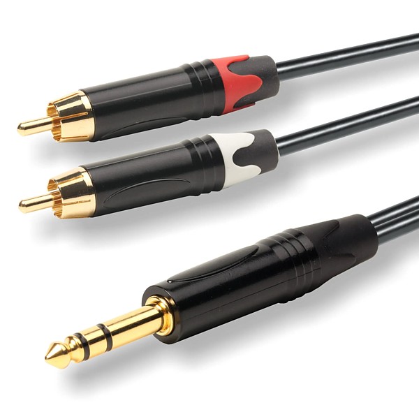 EK650500S Cable de Sonido Profesional JACK6,3St - 2 RCA M 1,5mt