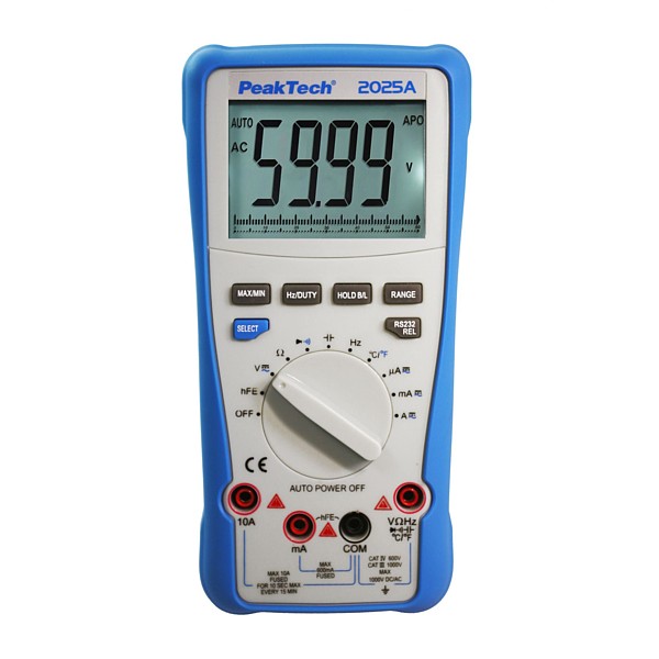 PeakTech® P2025A Multímetro digital TrueRMS 6000counts 1000V USB