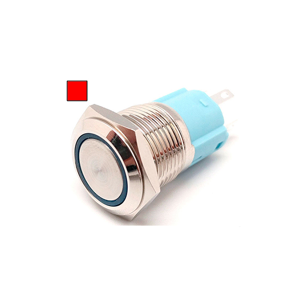 PULSADOR LUMINOSO OFF-(ON) 1CC M16Ø led ROJO 12V