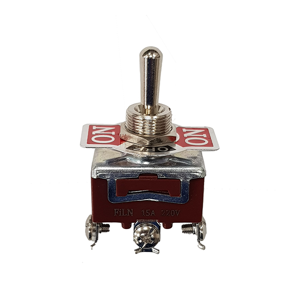 Conmutador 1C 3P (On)-Off-(On) M12Ø 15A/250V retorno 0 Tornillo