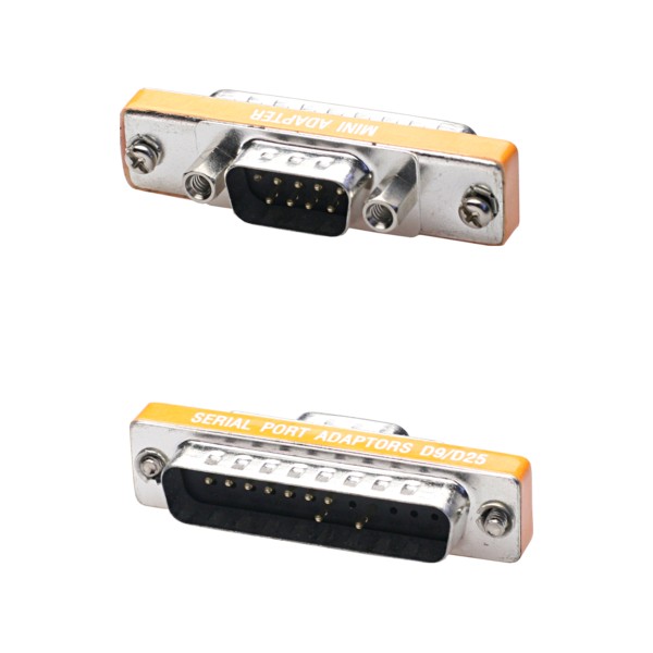 Adaptador DB9 Macho/DB25 Macho Compacto