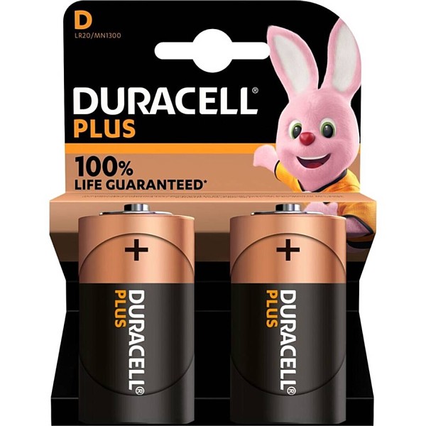 LR20 / D - 1,5V PILA ALCALINA DURACELL PLUS POWER 100 BL2