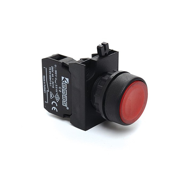 CP100DK Pulsador 1NA OFF-(ON) M22 IP65 Rojo