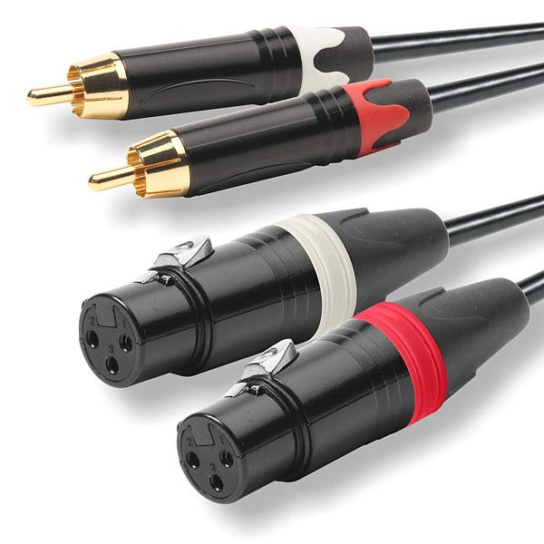 EK642502S Cable de Sonido Profesional 2 XLR3 H - 2 RCA M 2mt