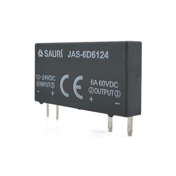 JAS-6D6124  Relé SSR 12-24Vdc Conmutación 6A 5~60Vdc
