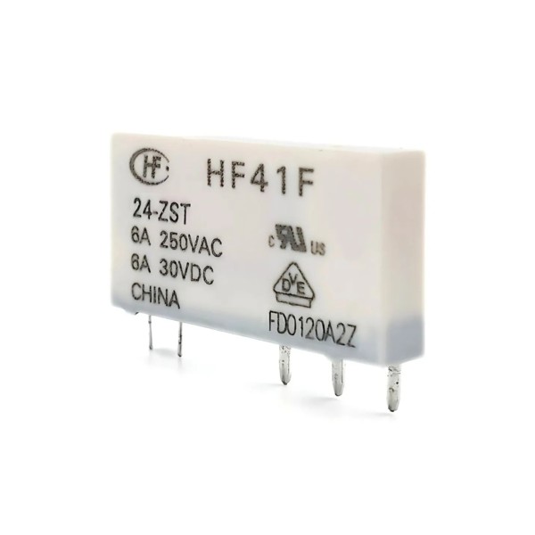 HF41F/024-ZS Relé 6mm 24Vdc 6A 1CC