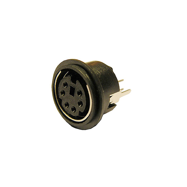Conector Minidin 6C Hembra C.Impreso Recto
