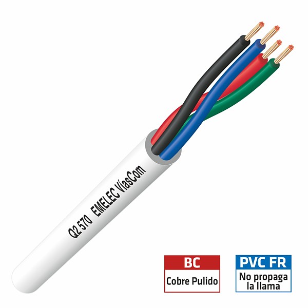 Manguera Led blanca 4x0,20mm2 RGB+Negro (100mt)