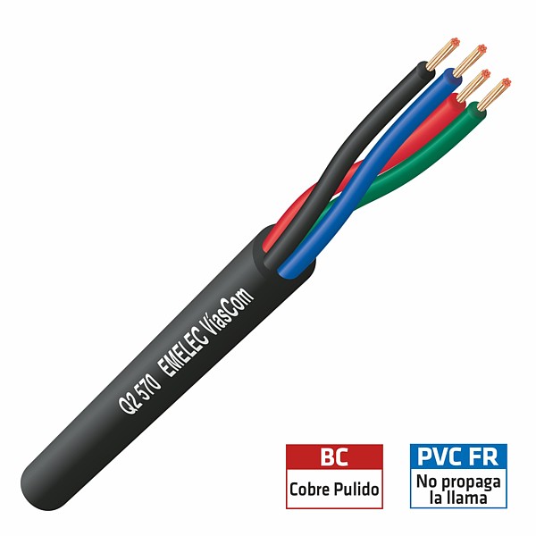 Manguera Led negra 4x0,20mm2 RGB+Negro (100mt)
