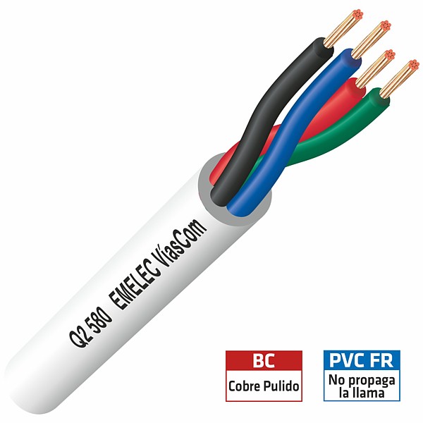 Manguera Led blanca 4x0,50mm2 RGB+Negro (100mt)