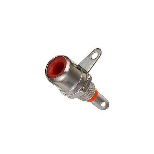Conector RCA Hembra Chasis Rosca Roja