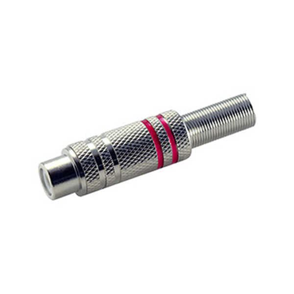 Conector RCA Hembra Niquelada Roja