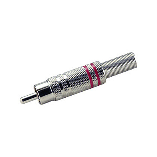 Conector RCA Macho Niquelado Rojo