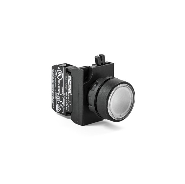 CP100DB Pulsador 1NA OFF-(ON) M22 IP65 Blanco