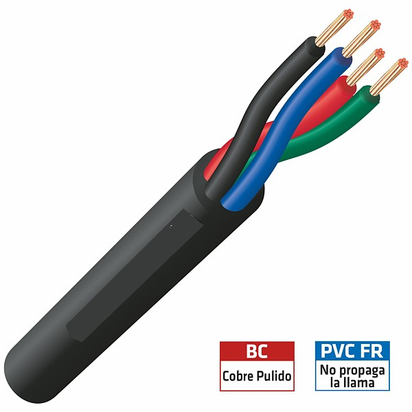 Manguera Led negra 4x0,50mm2 RGB+Negro (100mt)