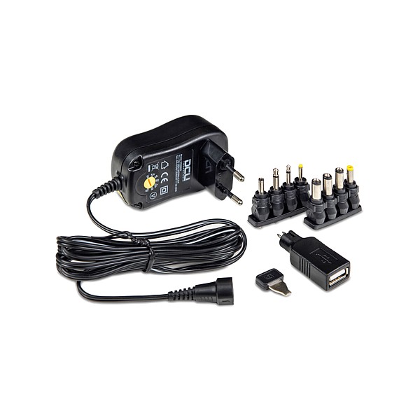 37200045 Alimentador Regulable 3 a 12Vdc 18W + USB