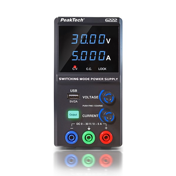 PeakTech® P 6222 Fuente de Alimentación Laboratorio DC 0 - 30 V / 0 - 5 A