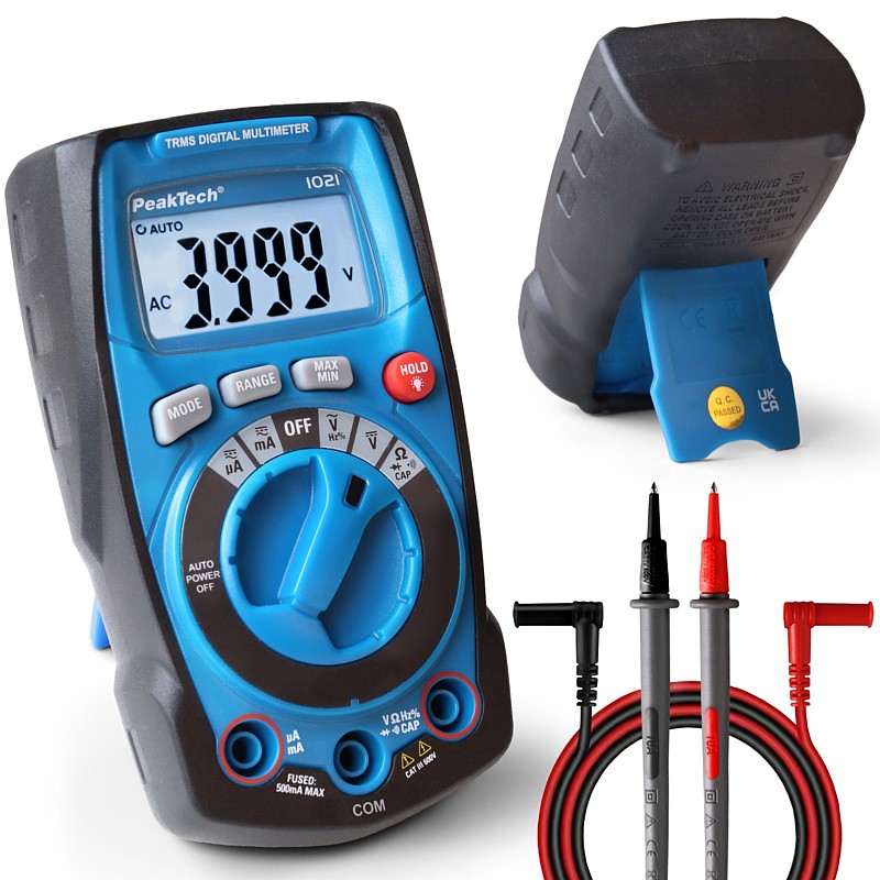 PeakTech® P1021 Multímetro digital TrueRMS 4000 counts. Rango aut.
