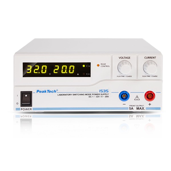 PeakTech® P 1535 Fuente de Alimentación Laboratorio DC 1-32V/0-20A