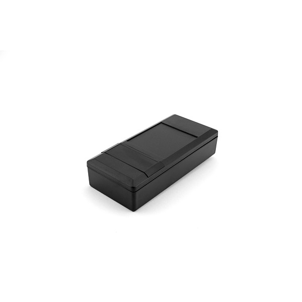 PP028N CAJA DE MANO DE ABS NEGRO (RAL 9005) CON FRONTAL LISO  131x60x30mm