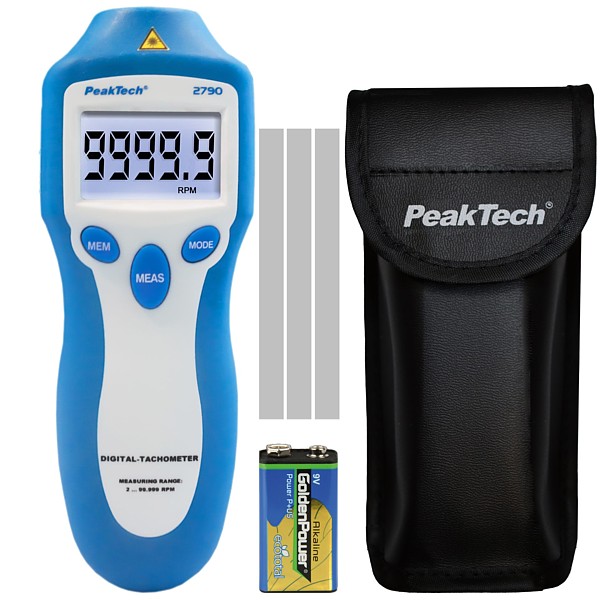 PeakTech® P 2790 Tacómetro, 5 dígitos, 1...99999 rpm