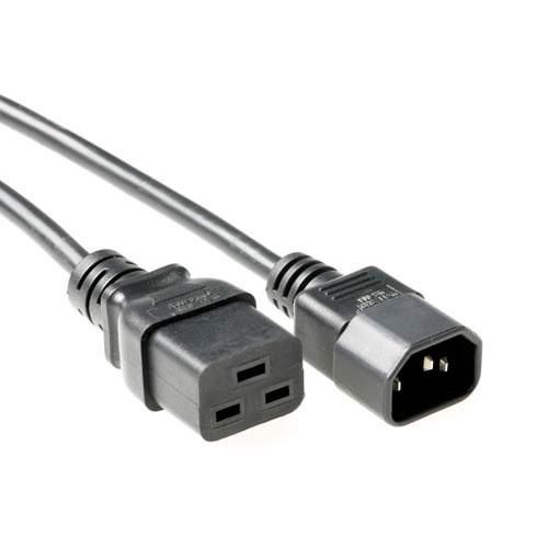 Cable alimentación C14 a C19 0,5mts Negro