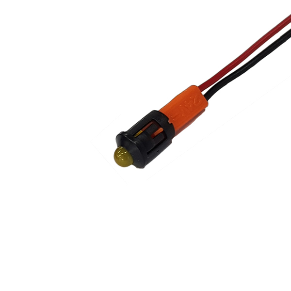 Piloto Led 9,5(8)mm 24V Ambar Difuso cromado