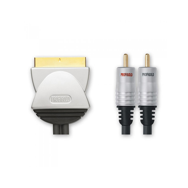 Cable salida audio SCART/2xRCA 1,5mt PROFIGOLD (hasta finalizar existencias)