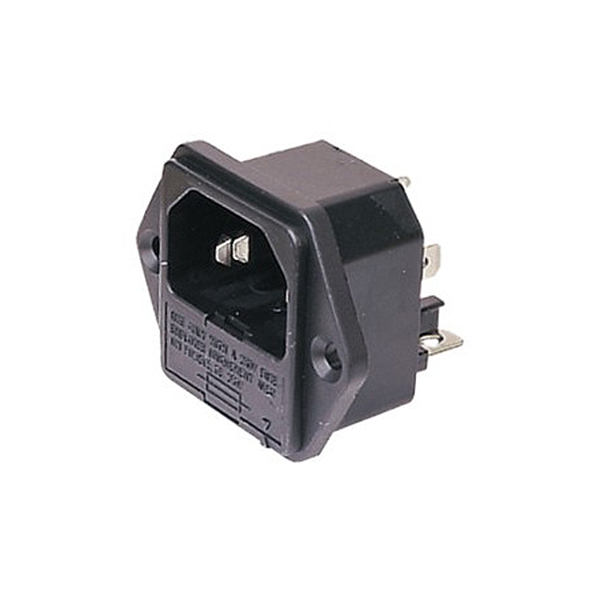 Conector Macho Chasis IEC320+Portafusible Tornillo