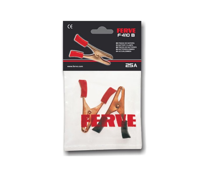 F410B Juego Pinzas Bateria 77mm 25A rojo/negro