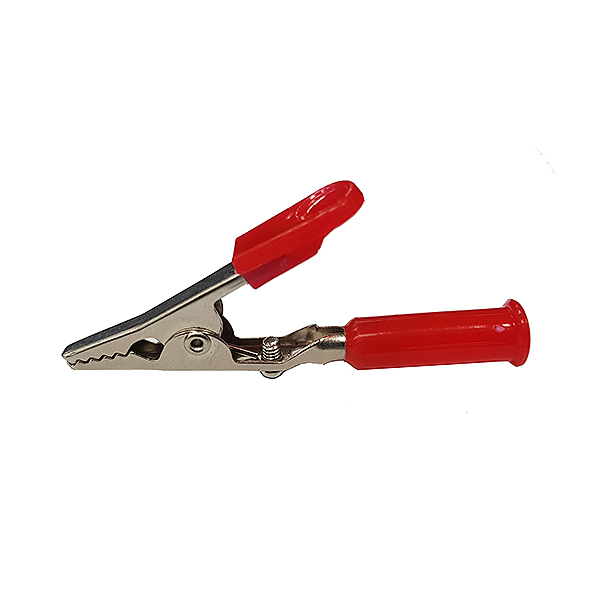 Pinza Cocodrilo Aislada 62mm C/Toma 4mm Roja