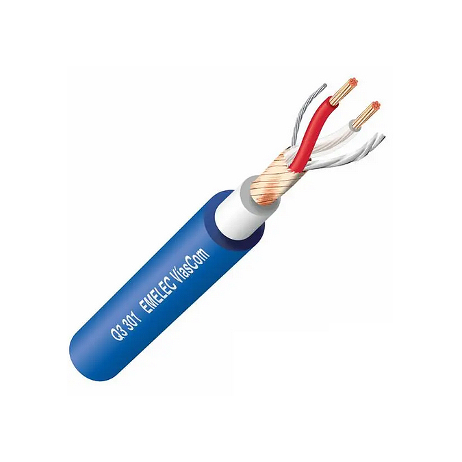 Q3-301AZ Cable Balanceado Doble Cubierta 2x0,22mm2 Azul (100mts)