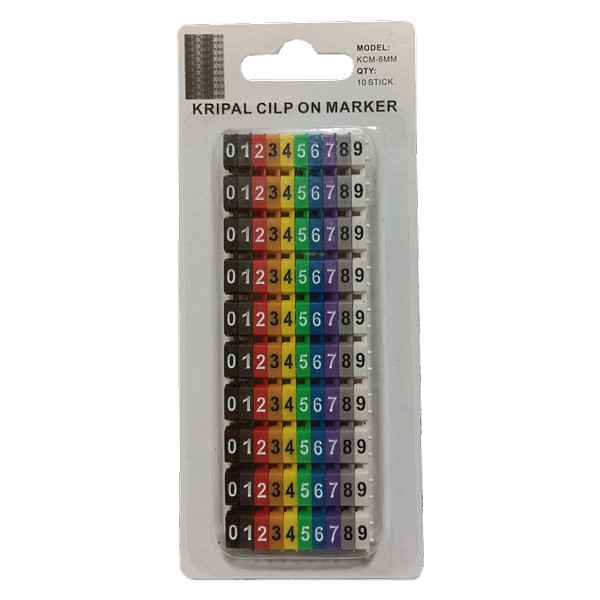 Marcadores Cable 6-7,5mm Numeros 0-9 10 x 10 Colores (100und)