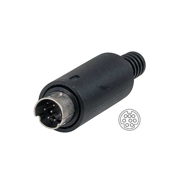 Conector Minidin 8C Macho Asimetrico