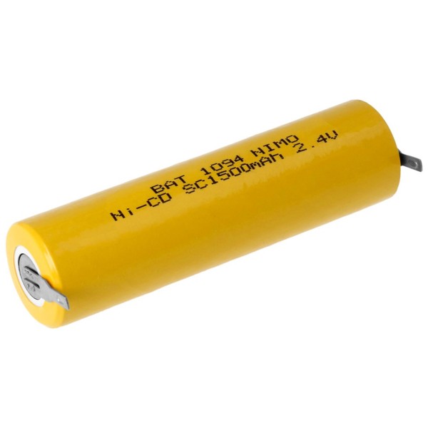 PACK DE BATERIAS 2,4V 1500mAh NiCd TIPO BASTON 22,4x85mm