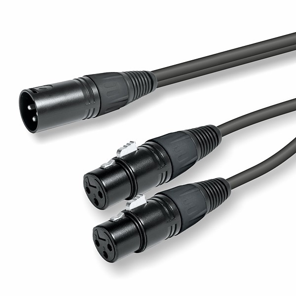Cable de Sonido Profesional Splitter XLR3 M - 2 XLR3 H 0,20mt