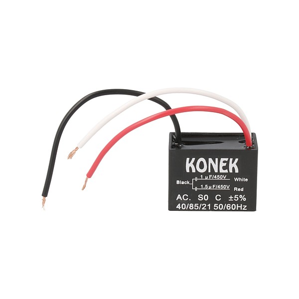 Condensador de arranque 3 cables 1UF+1,5UF/450Vac