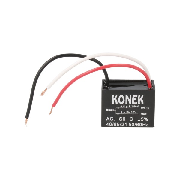 Condensador de arranque 3 cables 1UF+0,5UF/450Vac