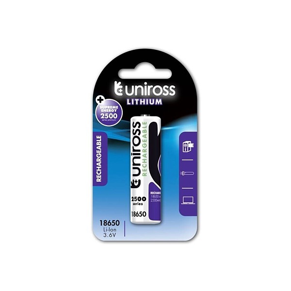 Pila Recargable 18650 Litio-ion 2500mA Con tetón y protección