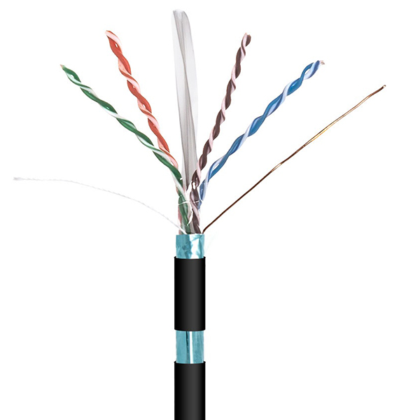 Cable FTP Cat6 CCA rigido 305mts exterior color negro