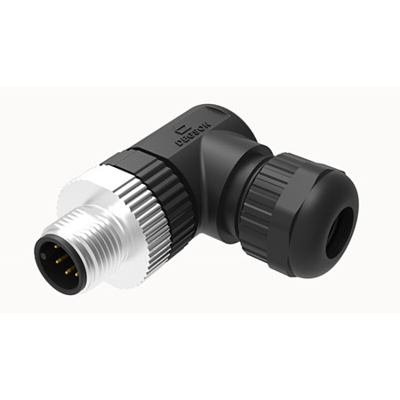 Conector Circular M12 4 Contactos Macho Acodado