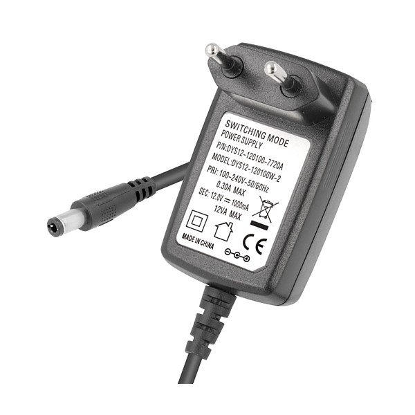 Alimentador 12Vdc/1Amp jack 5,5x2,1/2,5mm