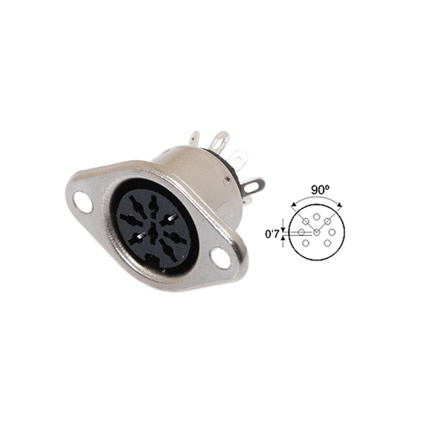 Din 8C 90º Hembra Chasis