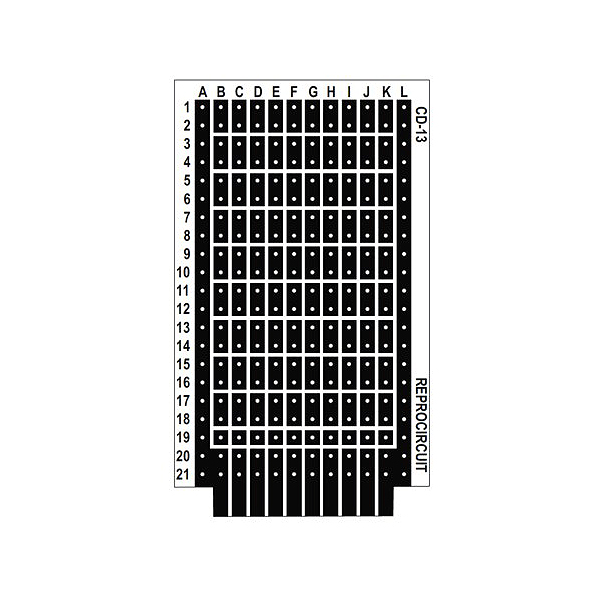 CD13 Placa Pistas Baquelita 67x118 C/CONECTOR P5,08