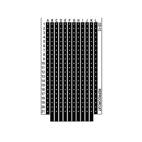 CD12 Placa Pistas Baquelita 67x118 C/CONECTOR P5,08