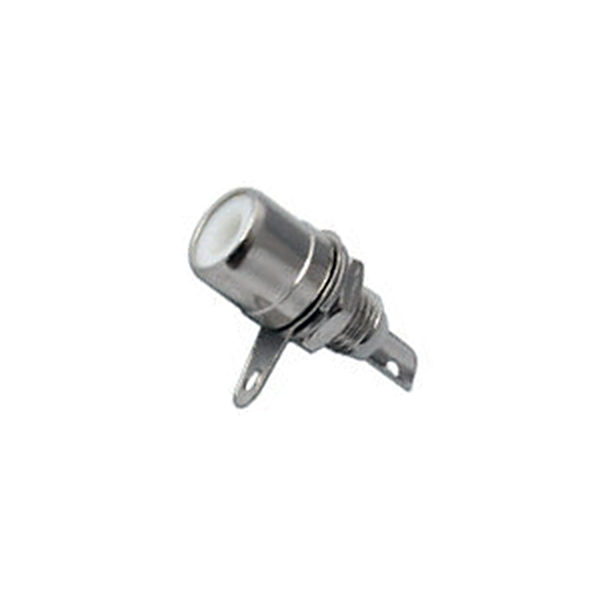 Conector RCA Hembra Chasis Rosca Blanca