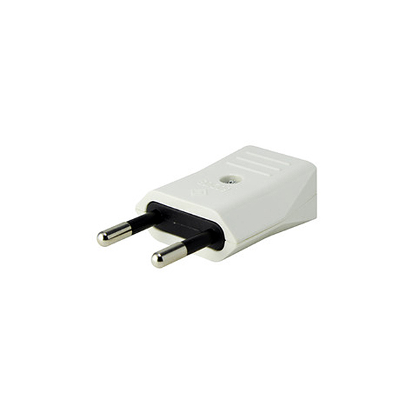 Clavija Electrica Macho 10A 250V Blanca