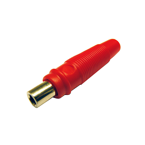 Banana Hembra 4mm Roja cable soldado