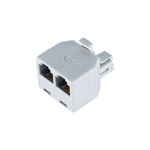 ADAPTADOR TELEFONICO RJ11 MACHO A 2 HEMBRAS 6P/4C